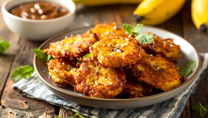 Fried Plantains on Plate/Table