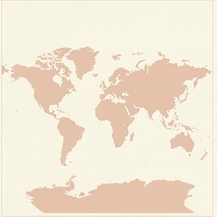 Obraz premium 淡彩の世界地図: 静謐な地球