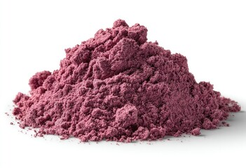 Pile of deep-pink, powdered foodstuff against white
