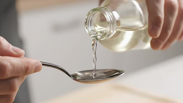 Measuring Liquid for Recipes: Precise Culinary Preparation and ingredient measuring for creating flavorful dishes, precise spoon dosage liquid