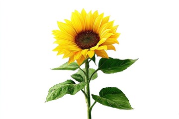 Obraz premium Vibrant sunflower illustration against white