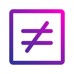 Obraz premium not equal gradient icon