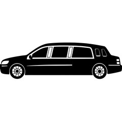 Black limousine car elegant silhouette vector