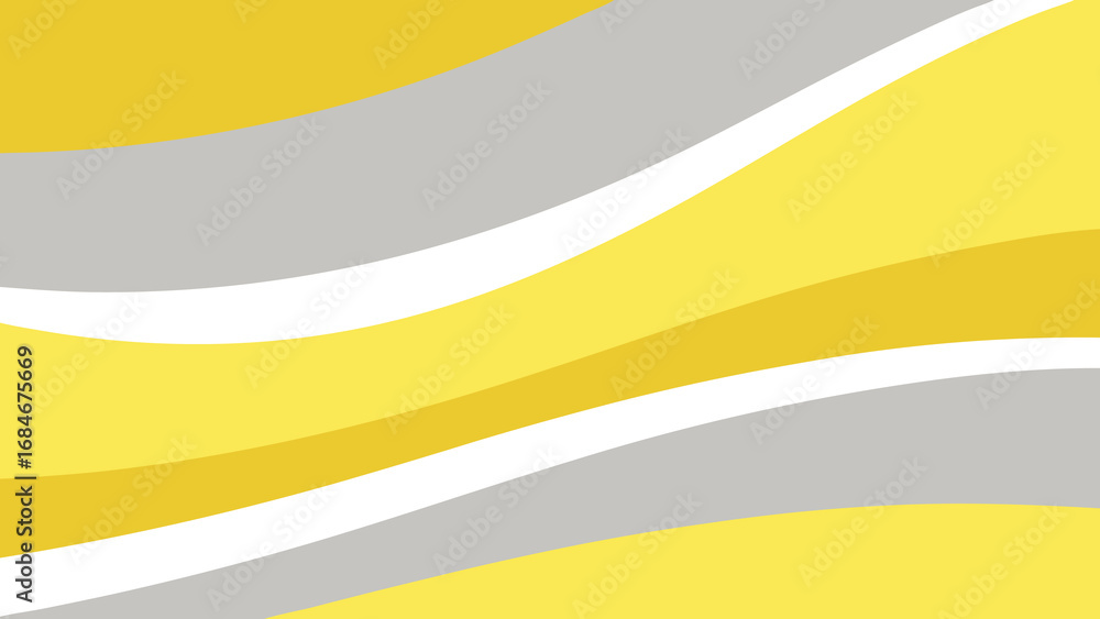 Aufkleber abstract wavy stripes in yellow grey and white creating a fluid background pattern vector illustrati