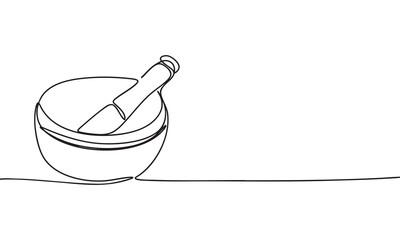Mortar and Pestle Line Drawing
