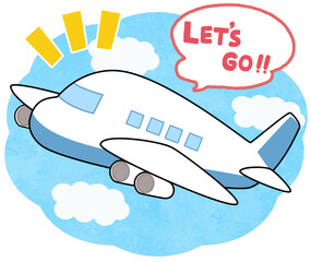 シンプルな飛行機のイラスト