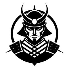 Samurai icons vector clean black silhouette design white background
