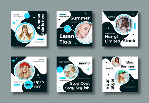 Stylish Summer Sale Fashion Social Media Template Layout