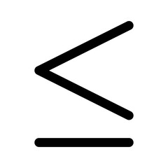 is less than or equal to line icon
