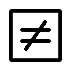Obraz premium not equal line icon