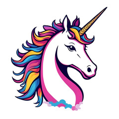 カラフルなユニコーンのイラスト