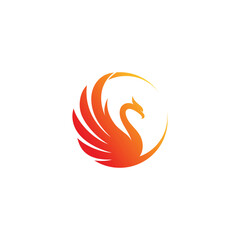 Phoenix Logo Firebird Eagle Logo Design Template Vector Illustration