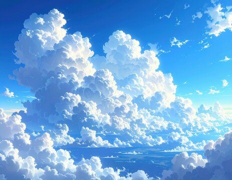 Cloudscape In Bright Blue Sky