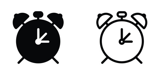 Simple illustration of a black alarm clock icon