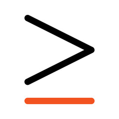 equal or greater outline color icon