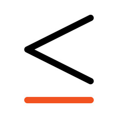 is less than or equal to outline color icon