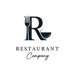 Elegant restaurant logo featuring a stylized letter 