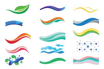 Naklejka premium Colorful Abstract Wave Line Banner and Ribbon Vector Collection