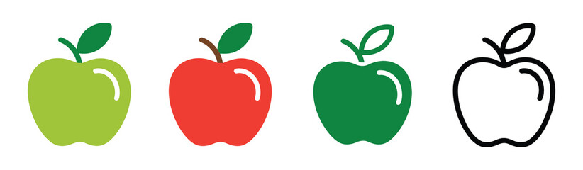 red apple icon. eco fruit sign. fresh food symbol. vegetarian symbol. diet pictogram. Health illustration.