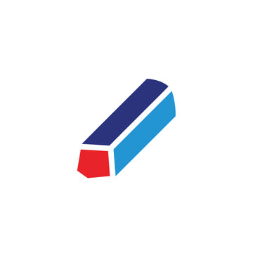 Colorful 3D Erasing Tool Icon.