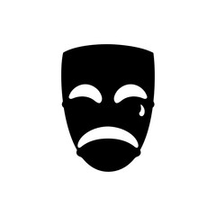 Drama sad mask symbol sign simple template