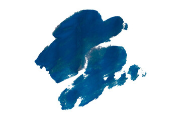 Blue watercolor splash texture, stains, watercolor drips, watercolor spread on transparent background.