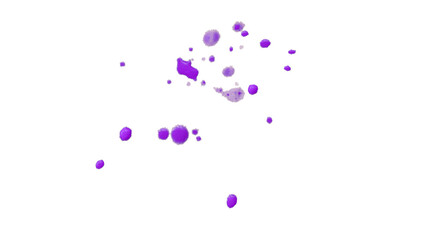 Purple splash watercolor texture, stains, watercolor drips, watercolor spread on transparent background.