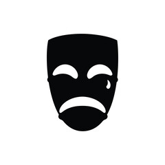 Drama sad mask symbol sign simple template
