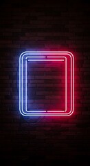 Obraz premium 煉瓦壁に映えるネオンサイン
