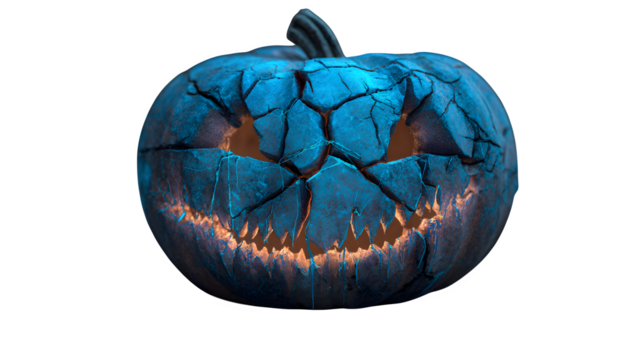 Cracked Jack-o'-Lantern, isolated on transparent background - Powered by Adobe