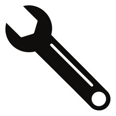 Wrench vector clean black silhouette design white background