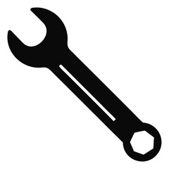 Wrench vector clean black silhouette design white background