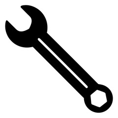Wrench vector clean black silhouette design white background