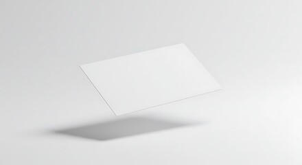 白背景に浮かぶ、繊細な影のカード