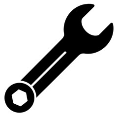 Wrench vector clean black silhouette design white background