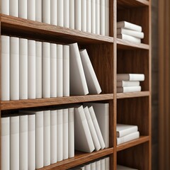 静寂の書棚、白と木のぬくもり