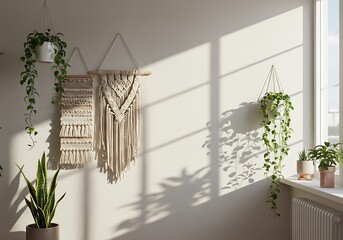 光と影のマクラメ、穏やかな空間