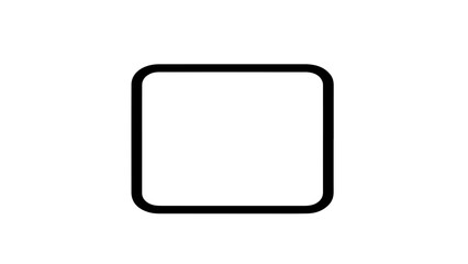 Rounded Square Shape Outline on White Background