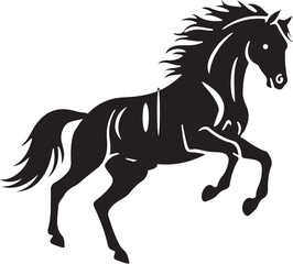 Obraz premium Elegant horse in profile a classic silhouette against a clean white background