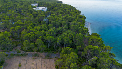 Biokovo mountain range and mountain valley by the Adriatic Sea. Croatia, Makarska