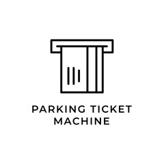Parking Ticket Dispenser Machine Line Icon. Barrier Entry System and Access Control.