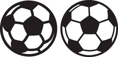 Obraz premium Classic black and white soccer ball silhouette design