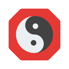 yin yang flat icon