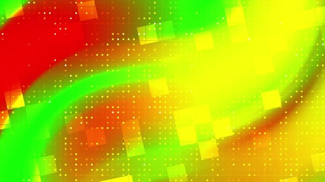 Abstract pixelated background in green, red, and yellow. Perfect for technology, design, digital art, and vibrant concept themes.