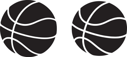 Obraz premium Simple black basketball silhouette on a white background