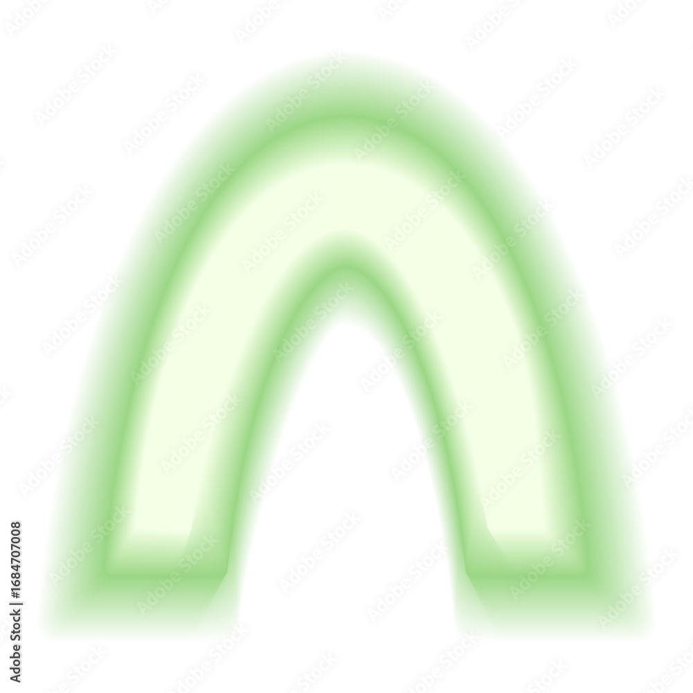 Poster blur gradient arch shape. y2k retro curve geometric forms. green icon isolated on transparent backgr