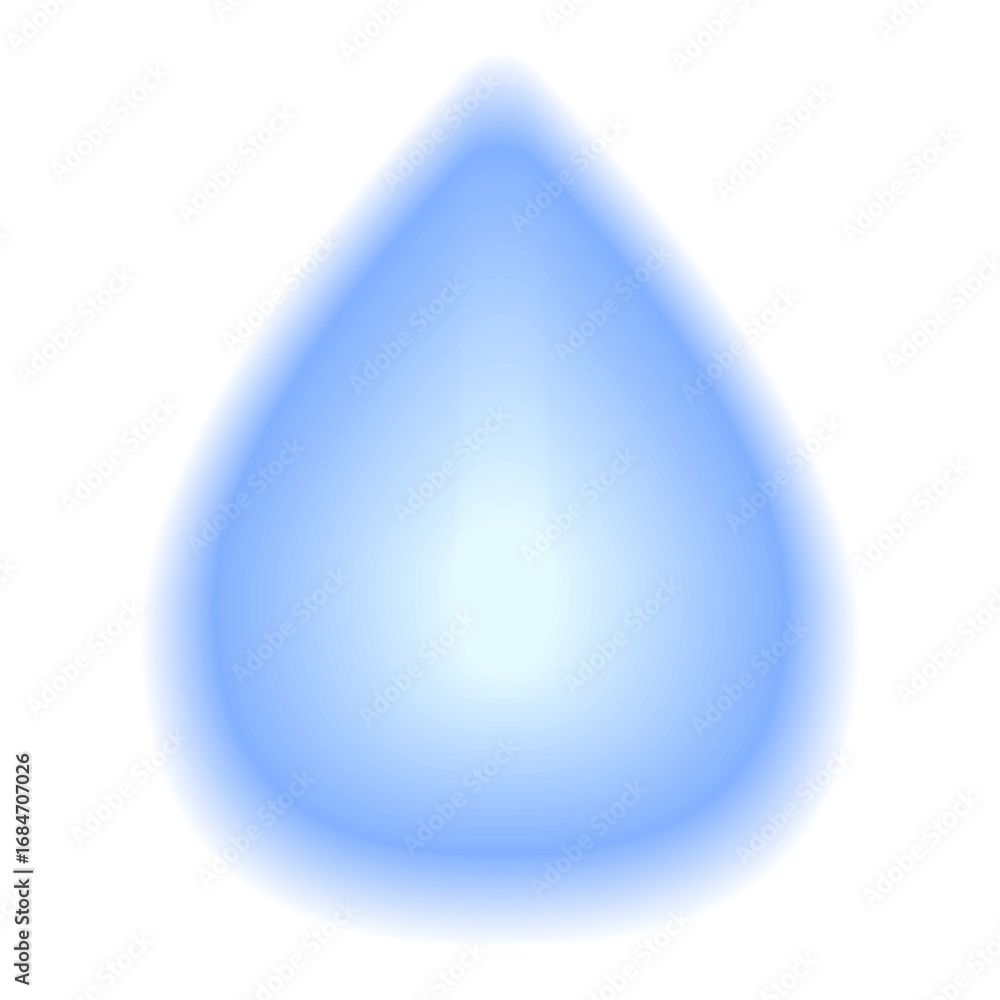 Poster smooth gradient water drop shape. y2k retro form. liquid blue icon isolated on transparent backgroun