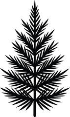 Naklejka premium A vector illustration of a green cannabis leaf or fern branch with isolated foliage and a plant pattern against a white background