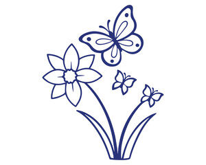 Bouquet of daffodils coloring