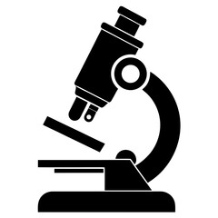 Microscope vector clean black silhouette design white background